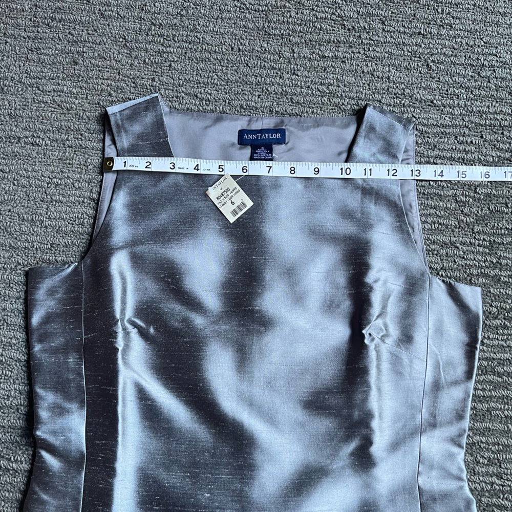 Ann Taylor Women's Silk Saree Shell/Tank Set Silver & Black Size 6 NWT - Picture 6 of 16